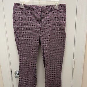 Black and purple floral patterned business cropped pants Size 10